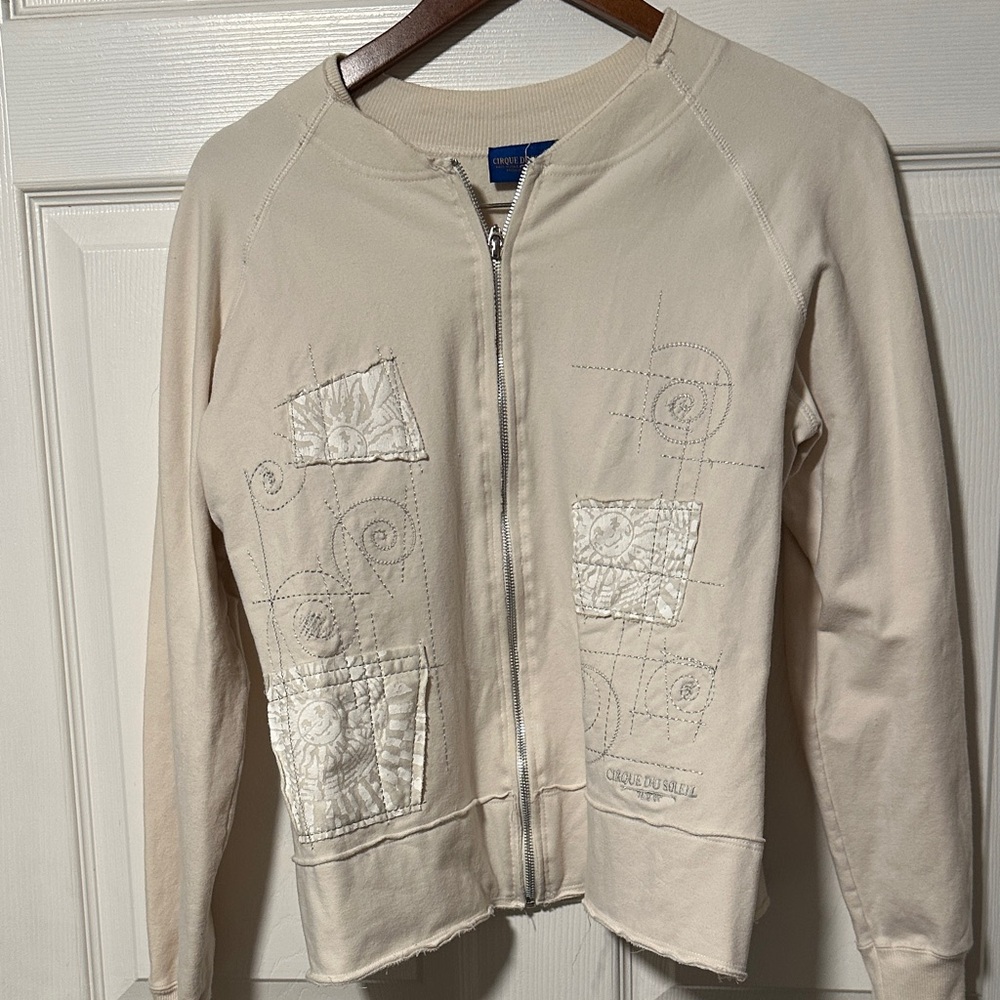 Cirque du Solell Beige Embroidered Bomber Jacket XL